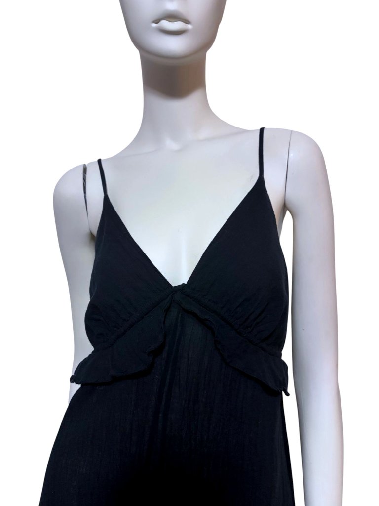 Cotton Midi Sundress Xs Adjustable Straps Semi Sheer Ruffle Nap 100% Cotton — image 2 of 5